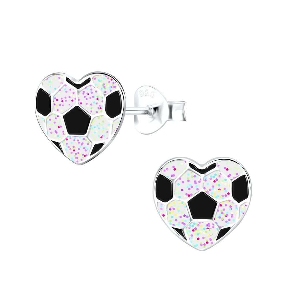 Puces d'oreilles football en argent