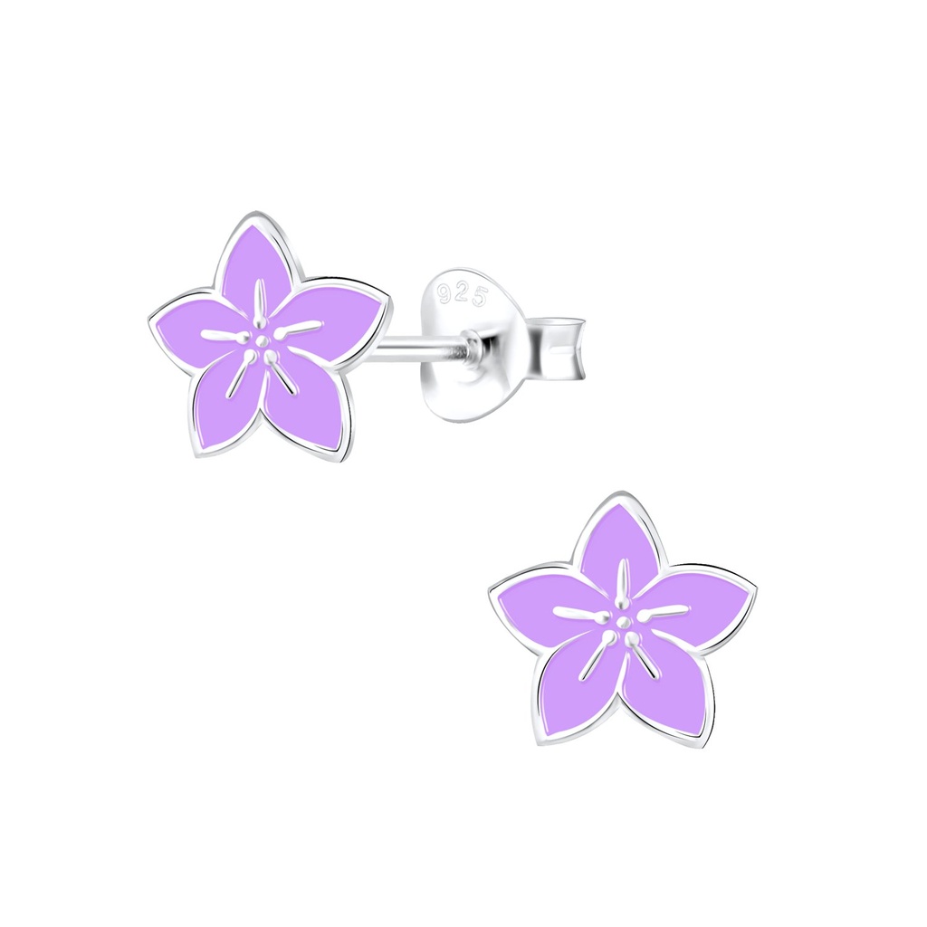 Puces d'oreilles fleur en argent