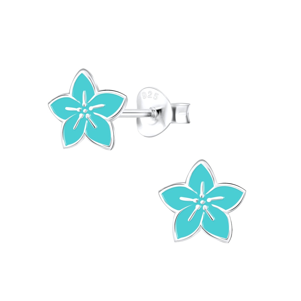 Puces d'oreilles fleur en argent