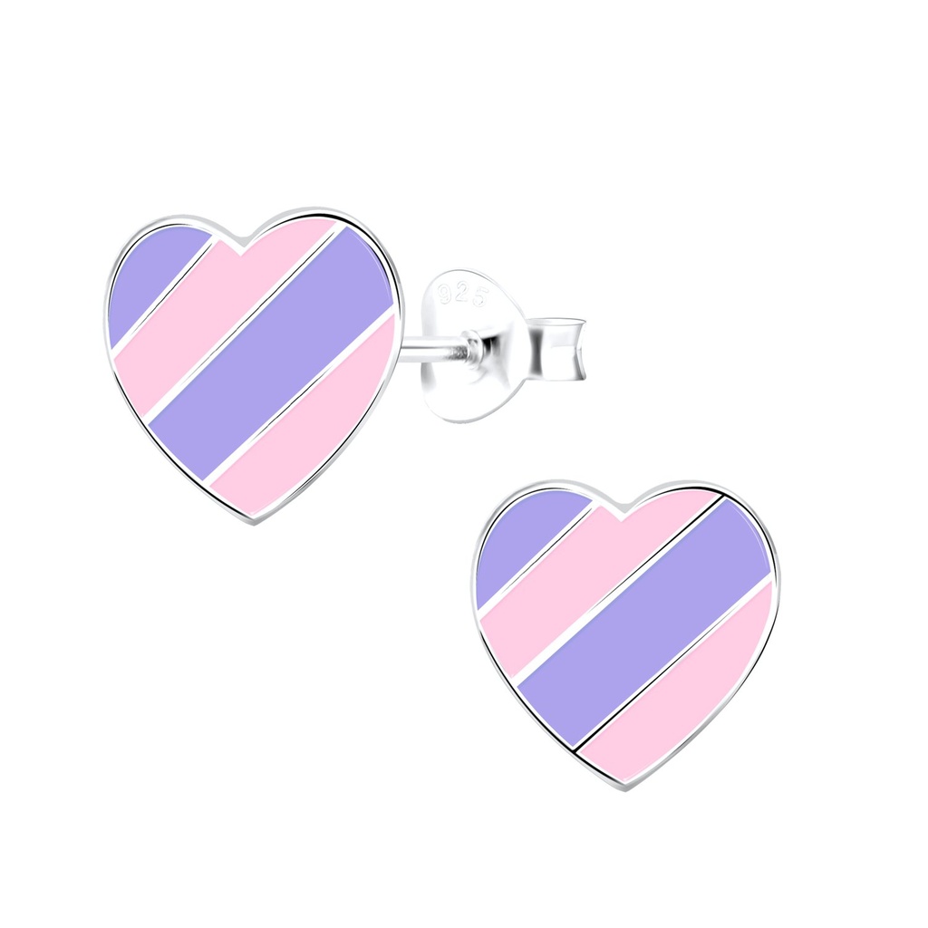 Silver Heart Stud Earrings
