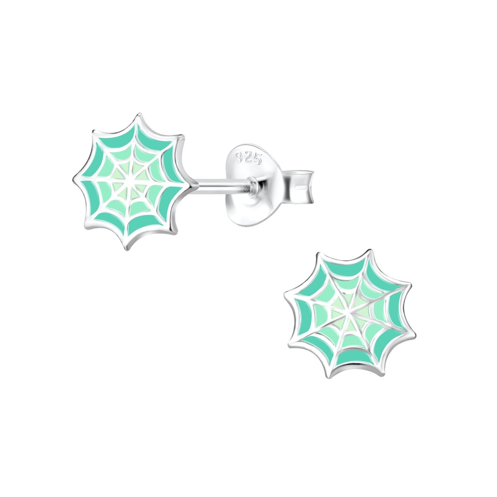Puces d'oreilles toile d'araignée en argent