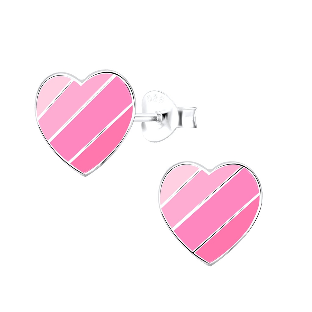 Silver Heart Stud Earrings