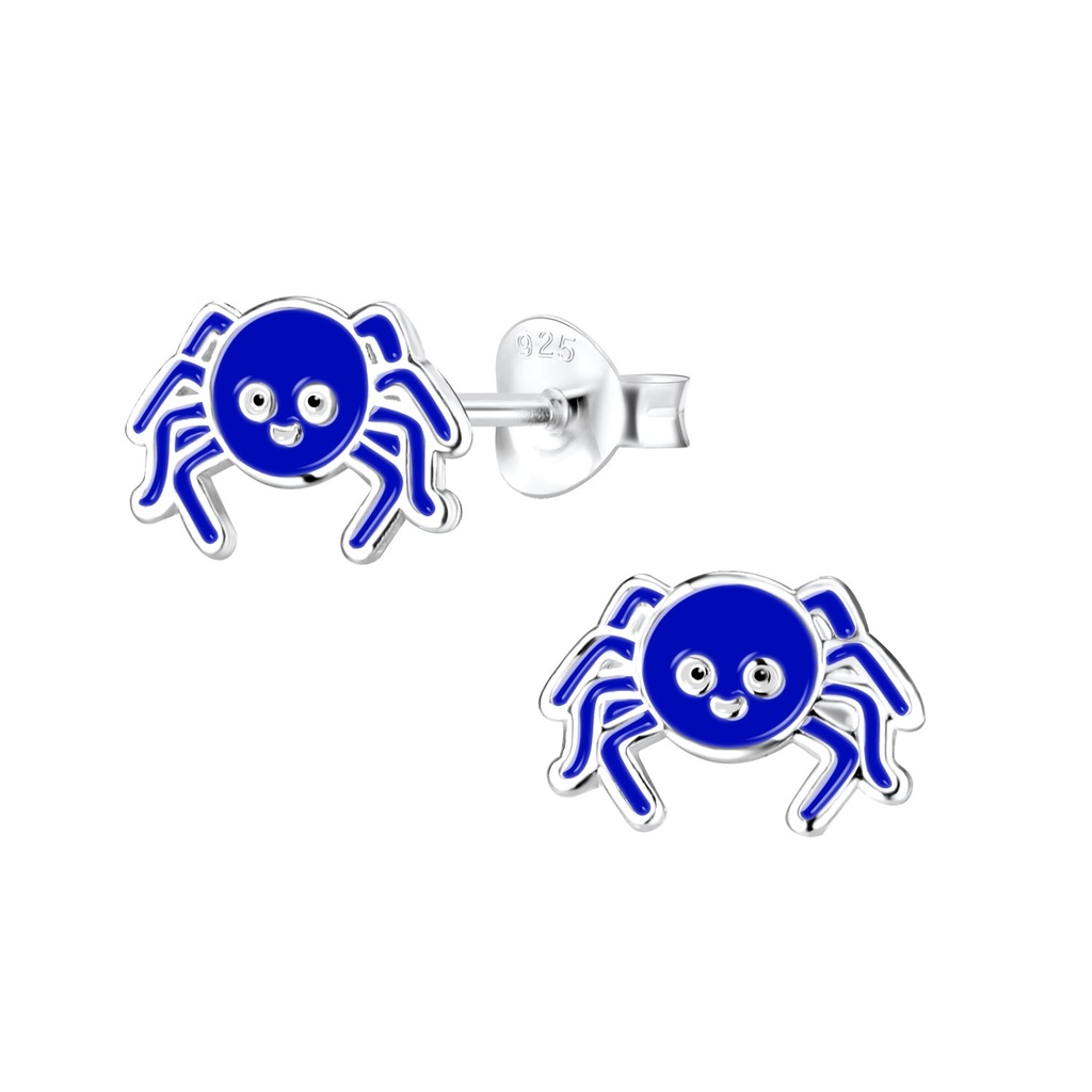 Silver Spider Stud Earrings