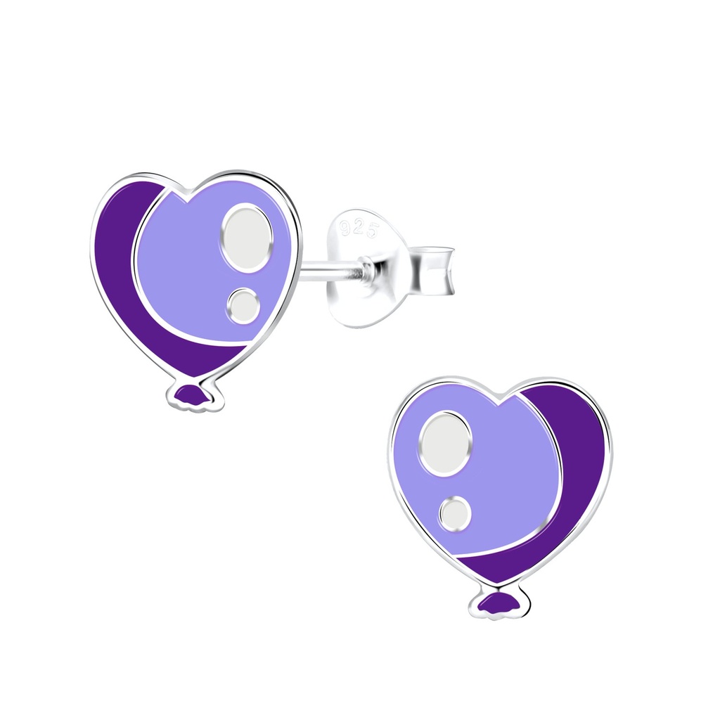 Puces d'oreilles cœur en argent