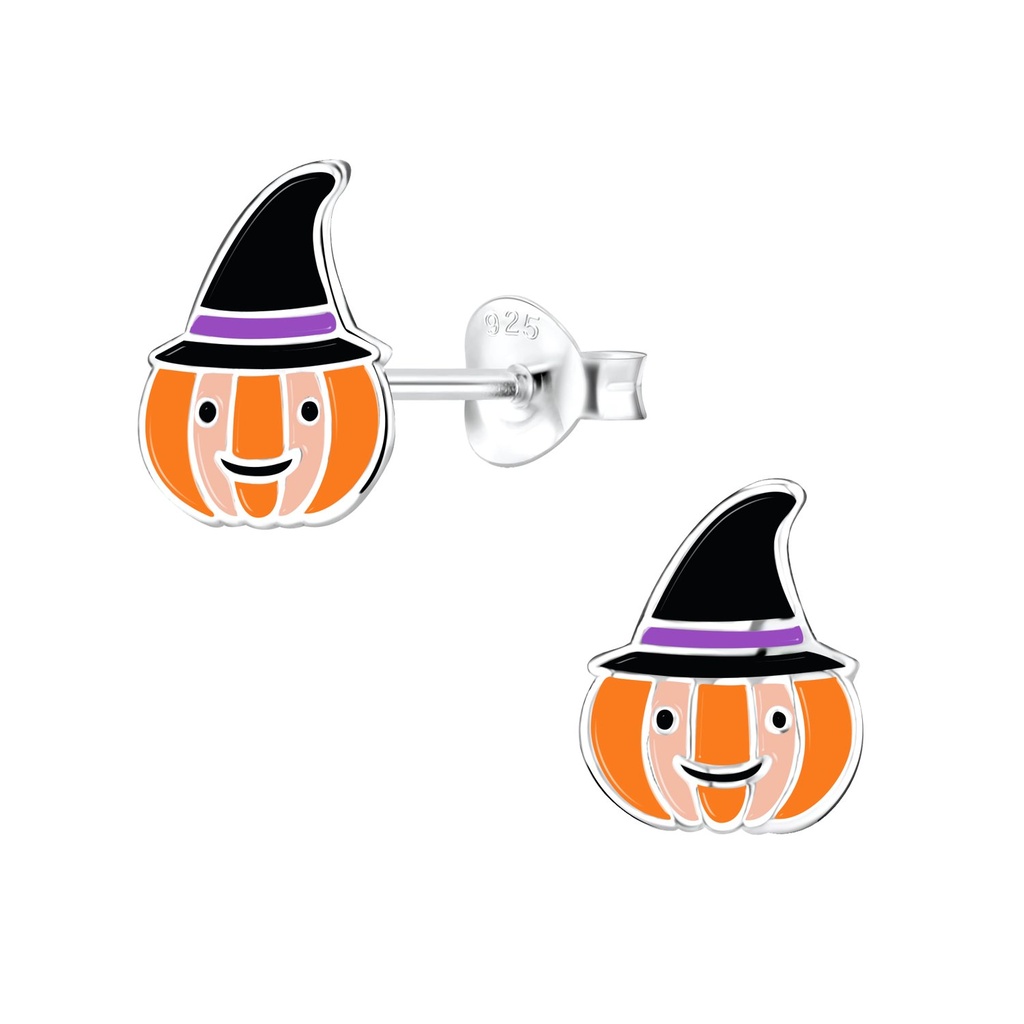 Puces d'oreilles citrouille en argent