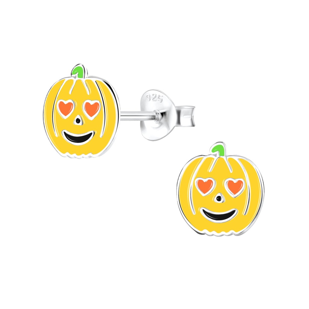 Silver Pumpkin Stud Earrings
