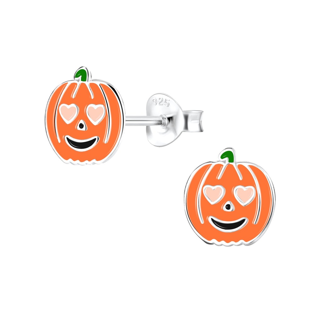 Silver Pumpkin Stud Earrings