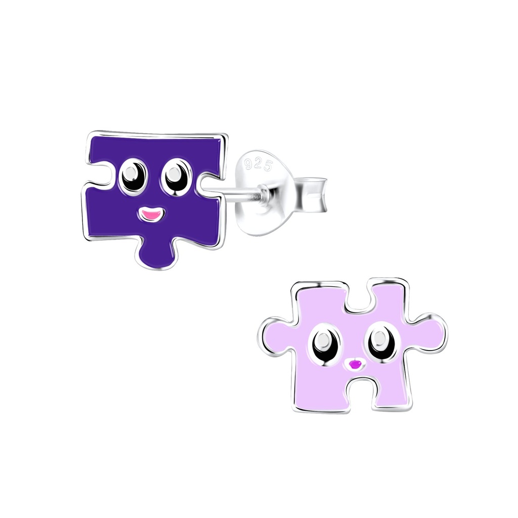 Puces d'oreilles puzzle en argent