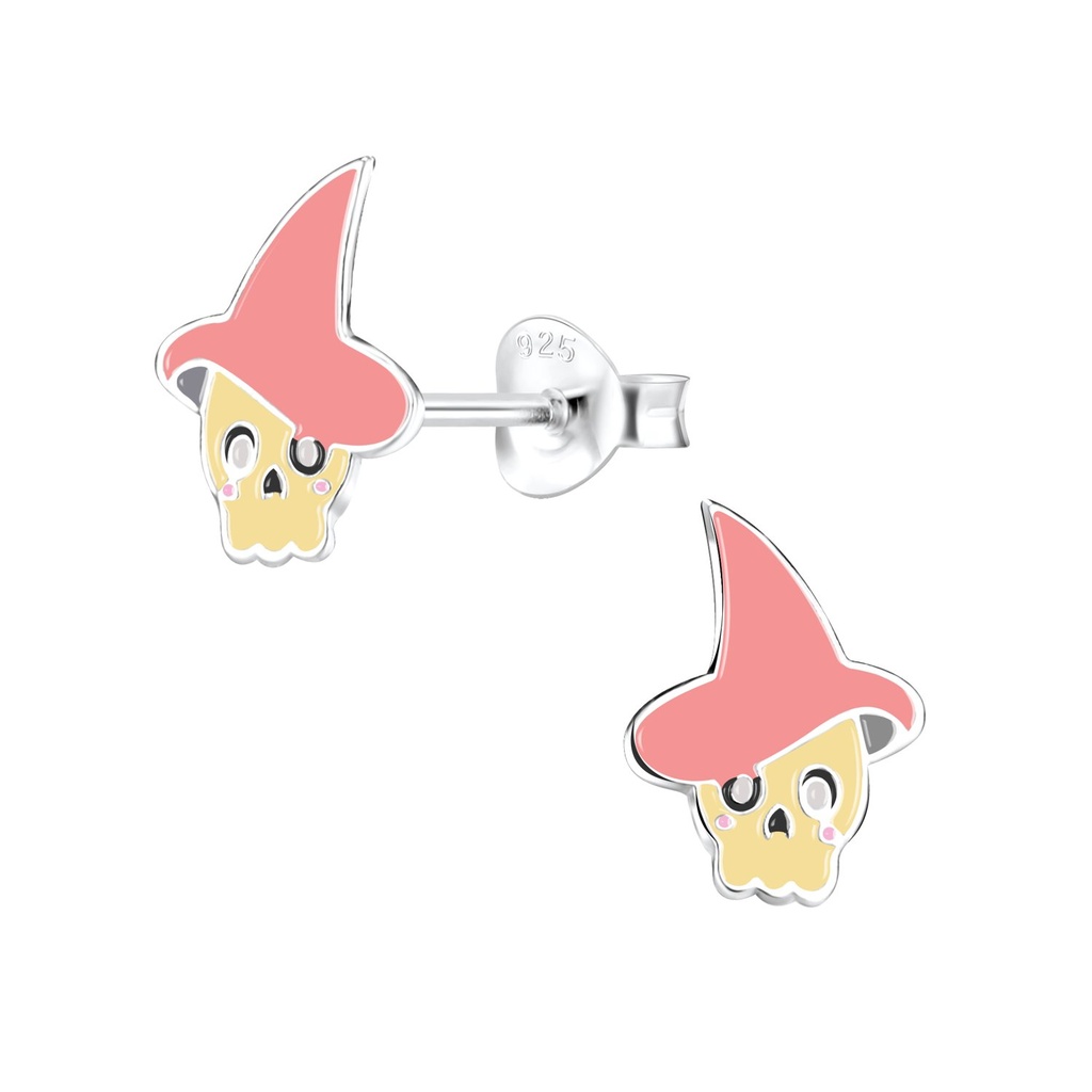 Silver Skull Stud Earrings