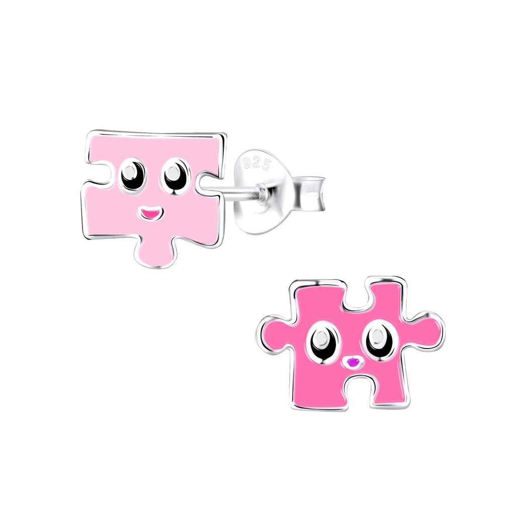 Puces d'oreilles puzzle en argent