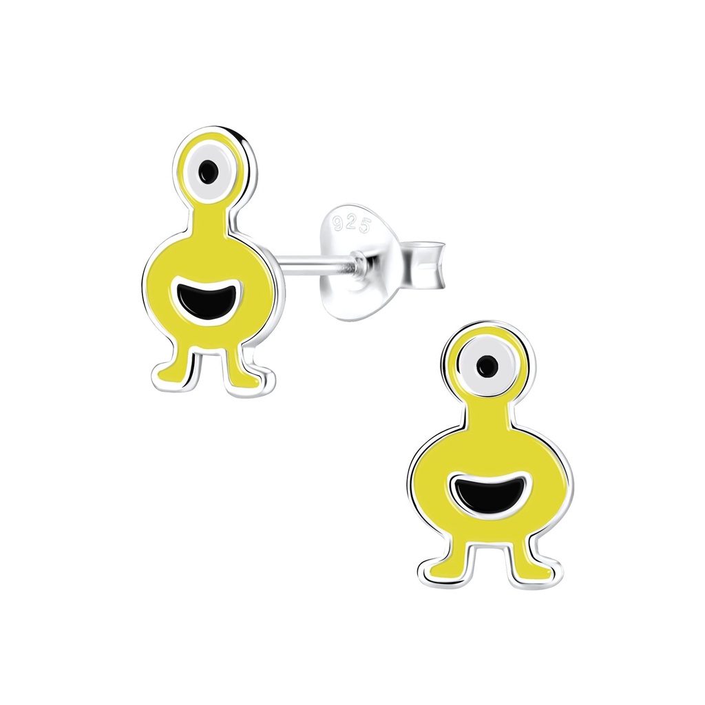 Silver Monster Stud Earrings