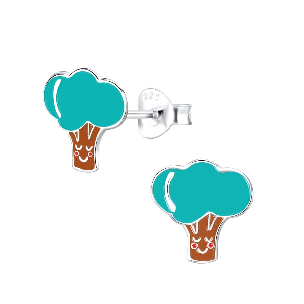 Puces d'oreilles arbre en argent