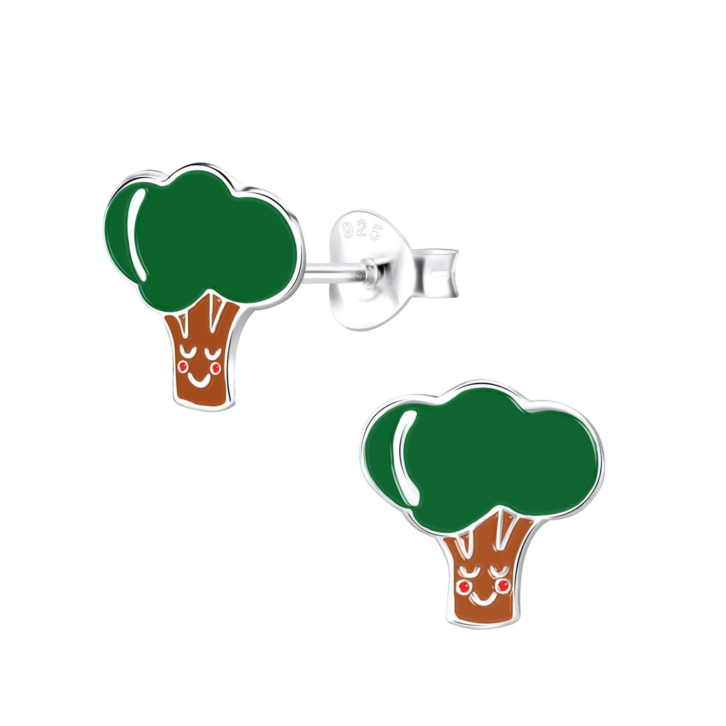 Puces d'oreilles arbre en argent