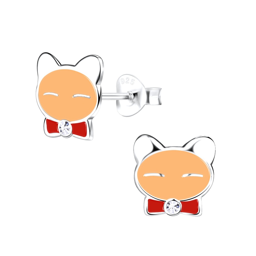 Puces d'oreilles chat en argent