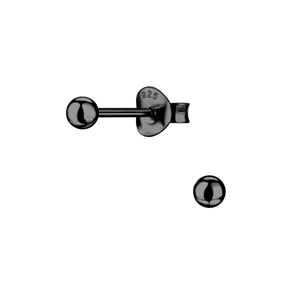 [10013284] Puces d'oreilles boule en argent 3 mm