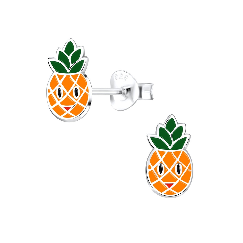 Puces d'oreilles ananas en argent