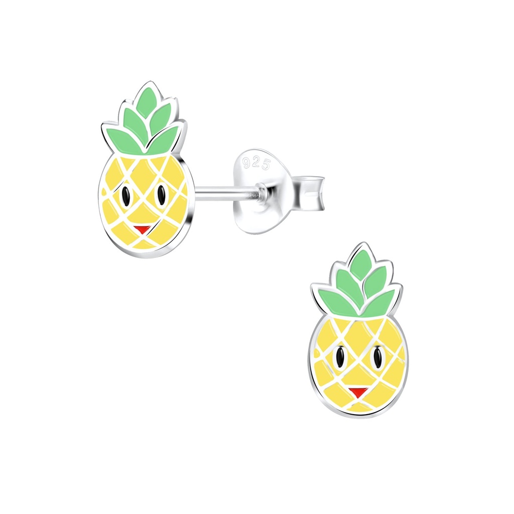 Puces d'oreilles ananas en argent
