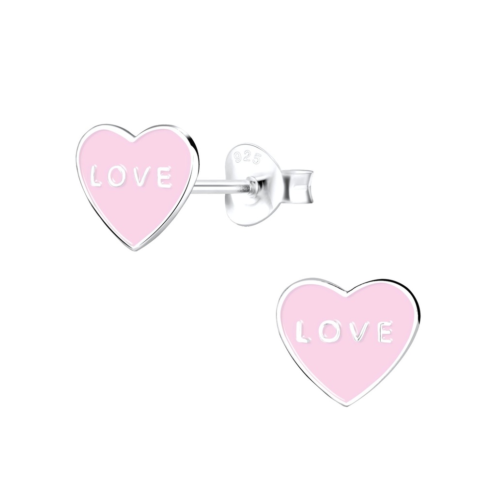 [10013155] Silver Heart Stud Earrings