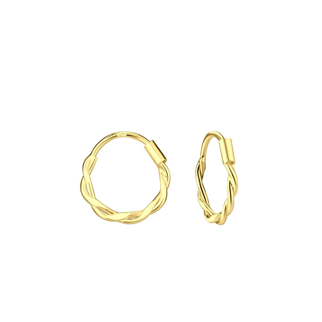 [10013542] 11mm Silver Twisted Hoop Earrings