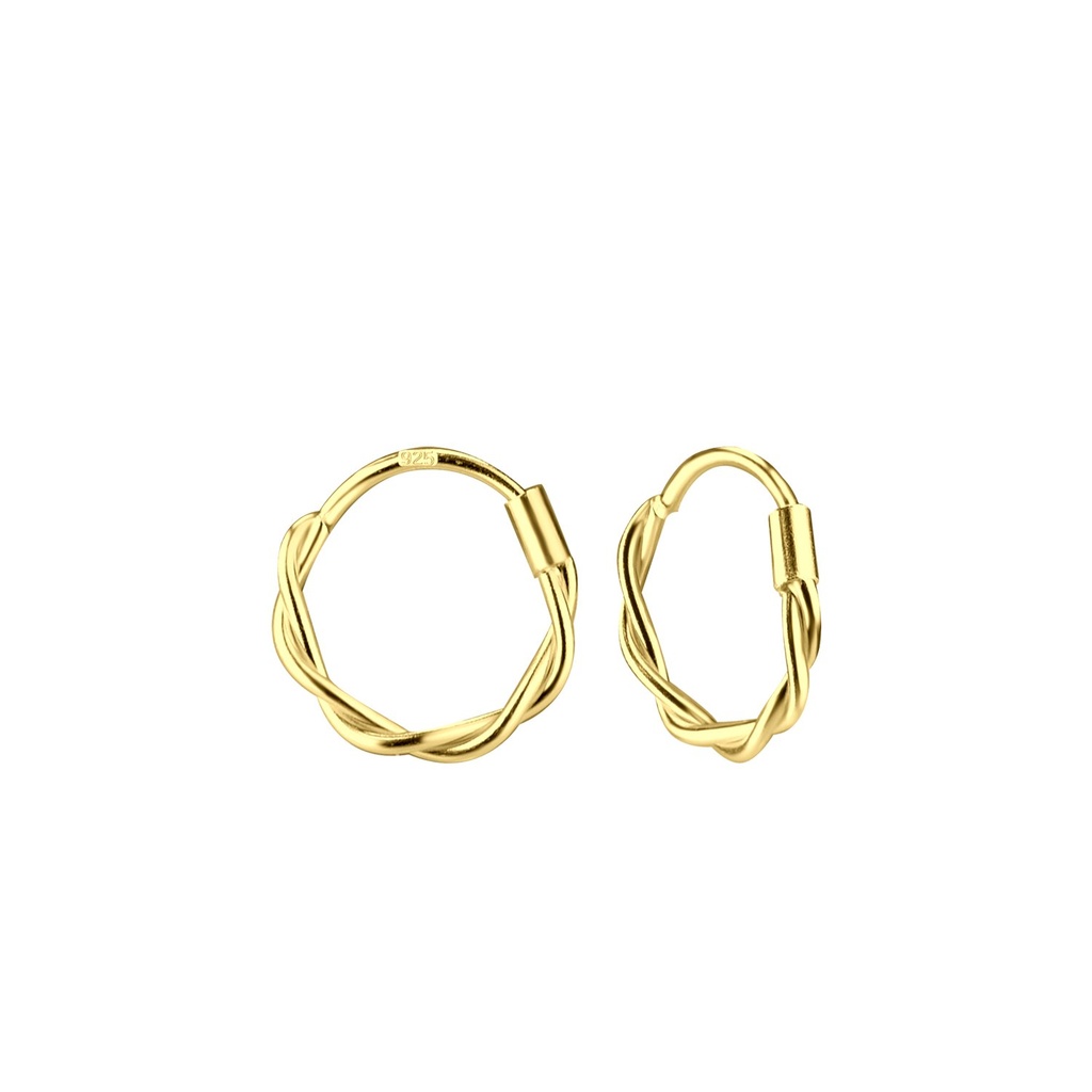 11mm Silver Twisted Hoop Earrings