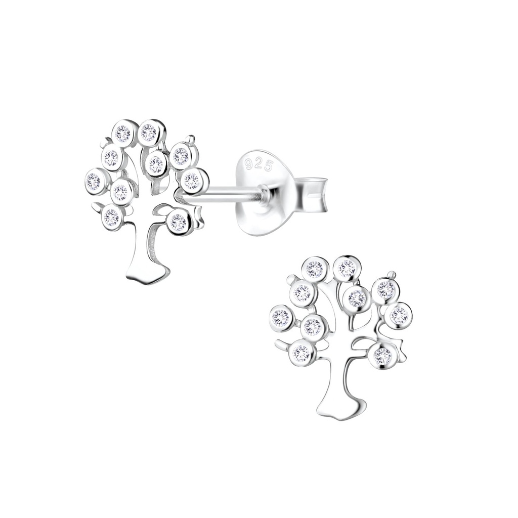 Silver Tree of Life Stud Earrings