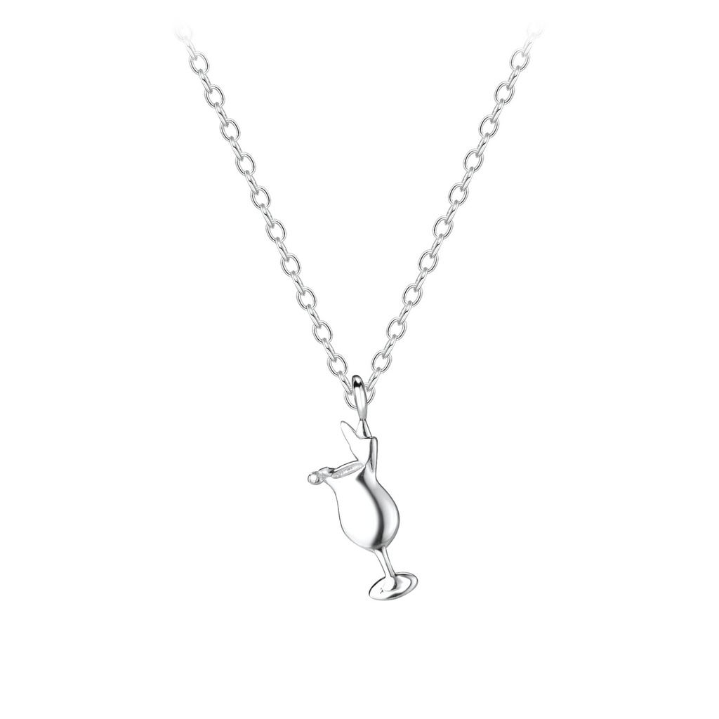 Collier verre à cocktail en argent