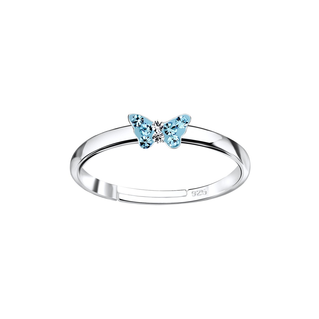 Bague réglable papillon en argent