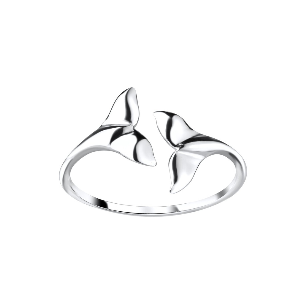 Bague queue de baleine ouverte en argent