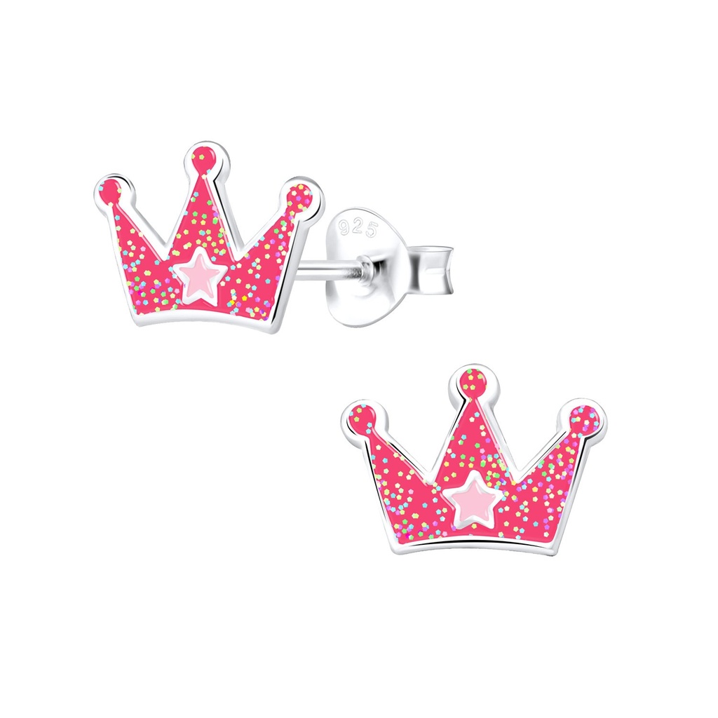 Puces d'oreilles couronne en argent