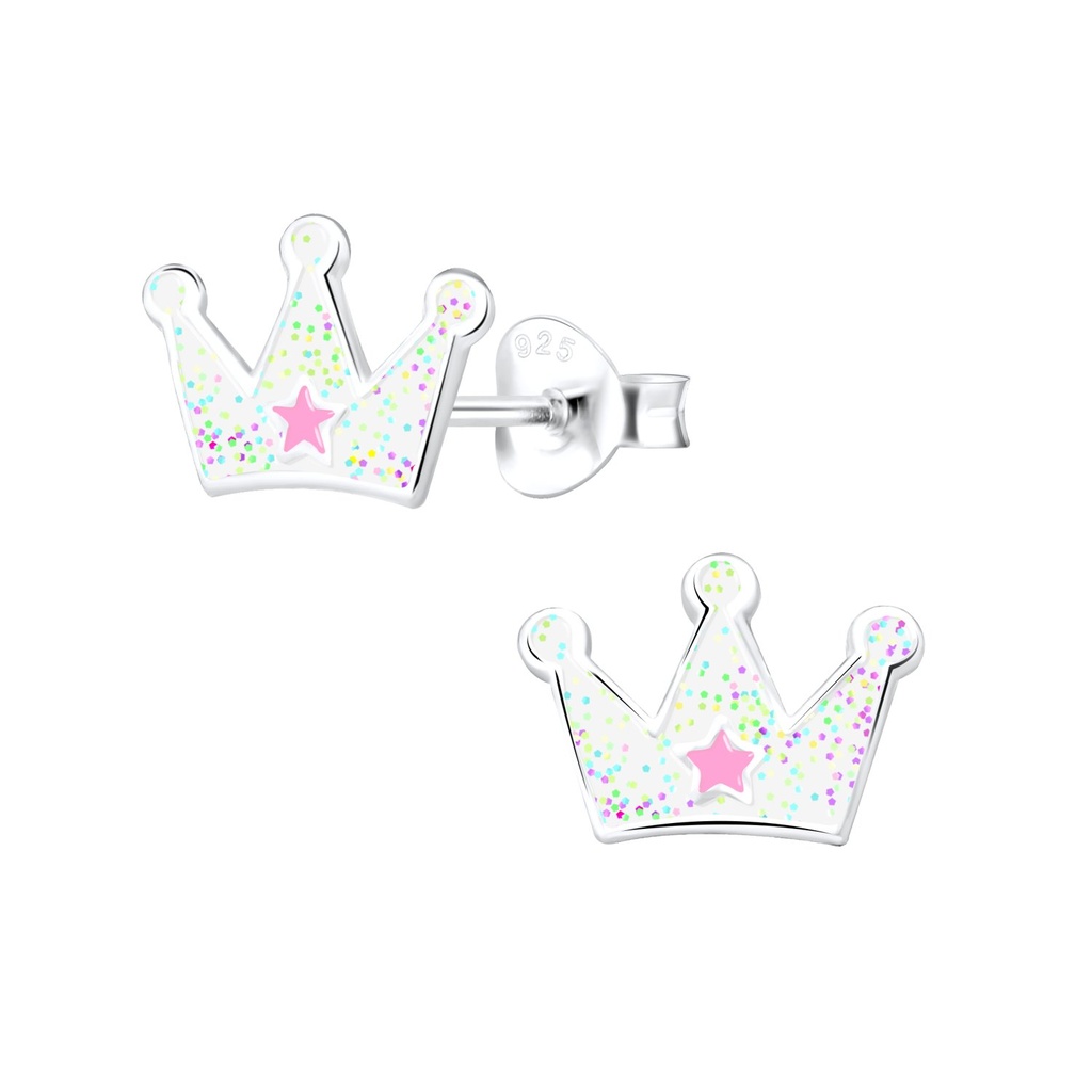 Puces d'oreilles couronne en argent