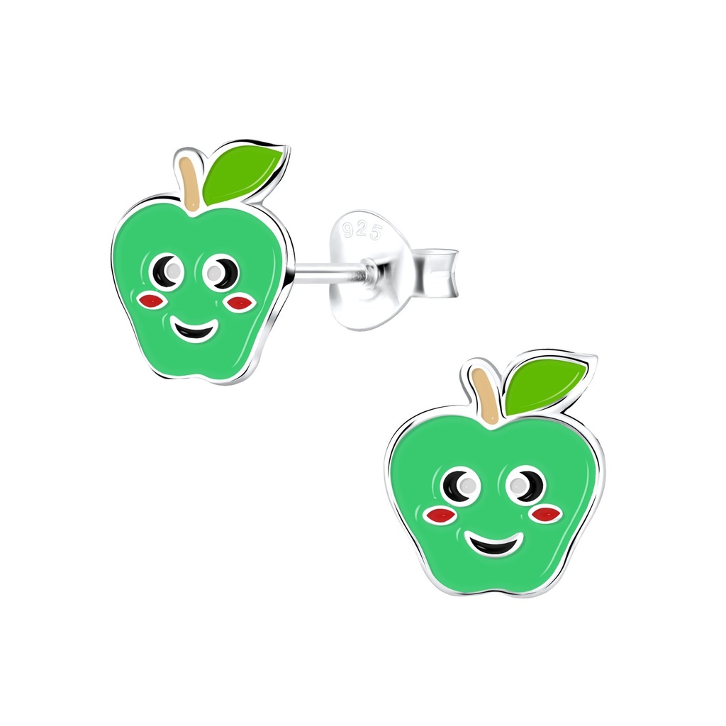 Puces d'oreilles pomme en argent