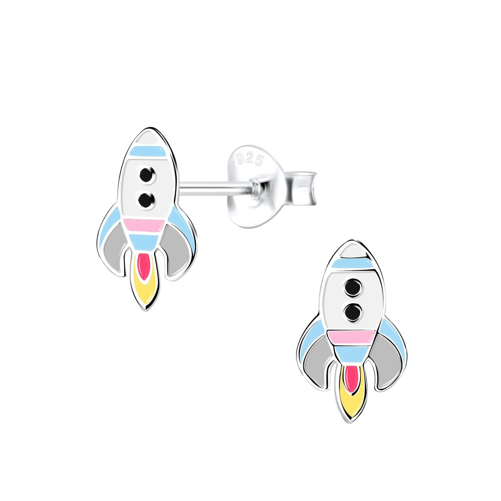Silver Rocket Stud Earrings