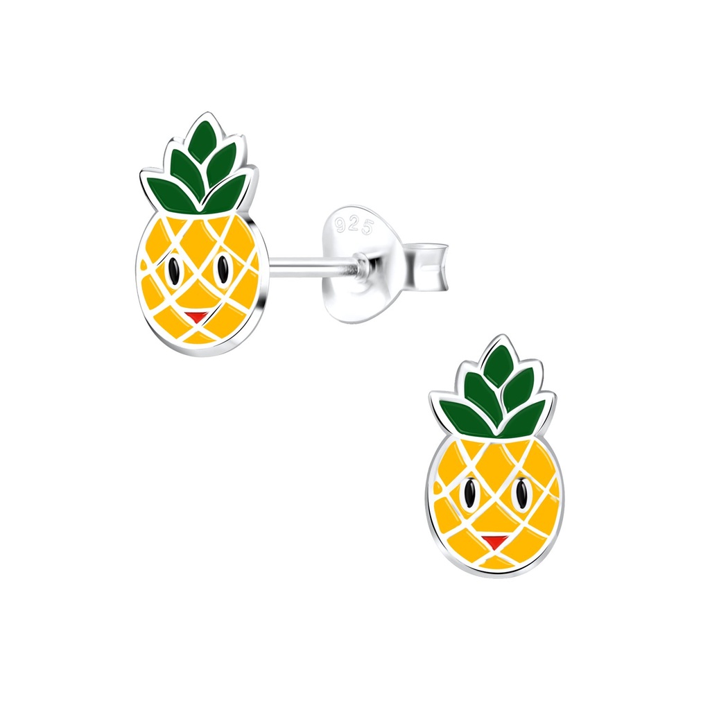 Silver Pineapple Stud Earrings