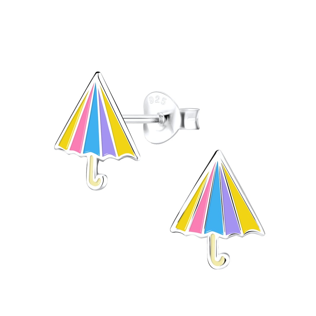 [10012608] Puces d'oreilles parapluie en argent