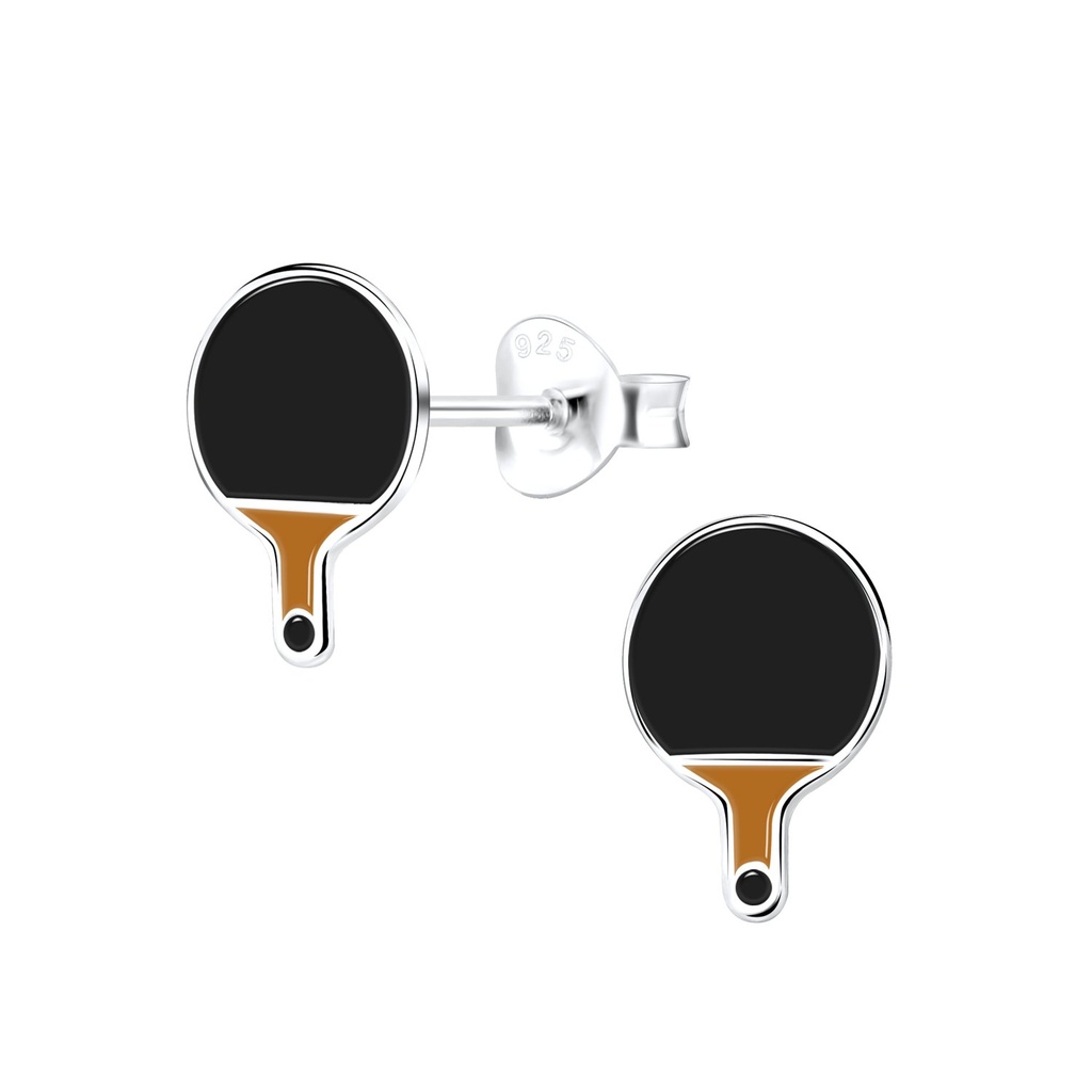 Silver Table Tennis Stud Earrings