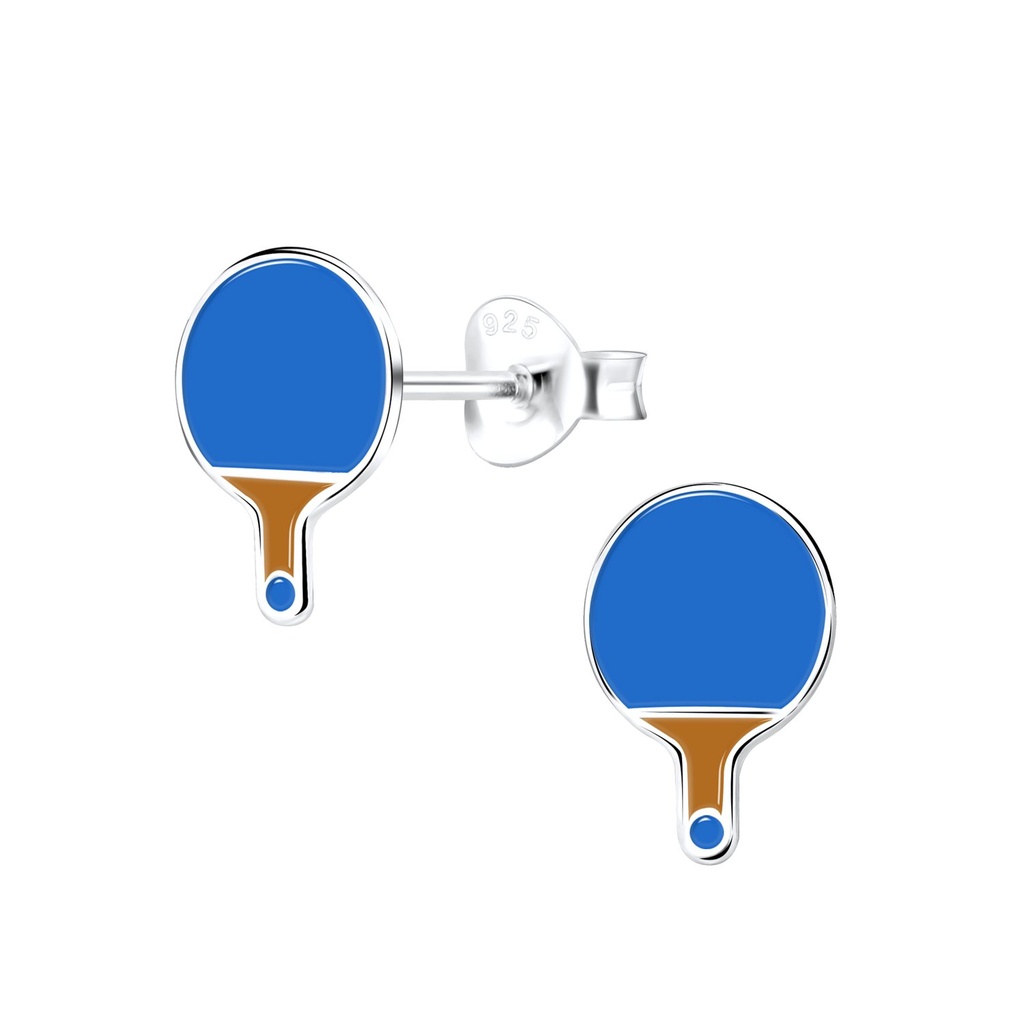 Silver Table Tennis Stud Earrings