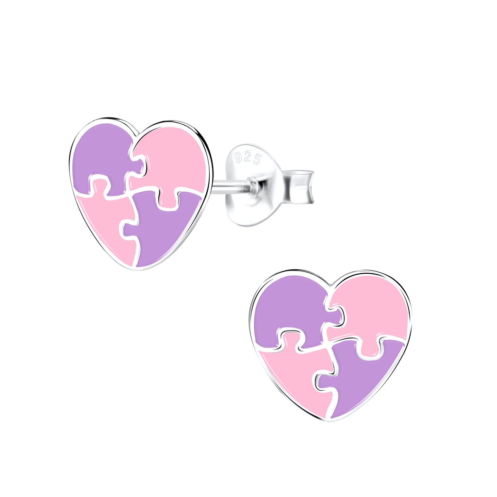 Silver Heart Stud Earrings