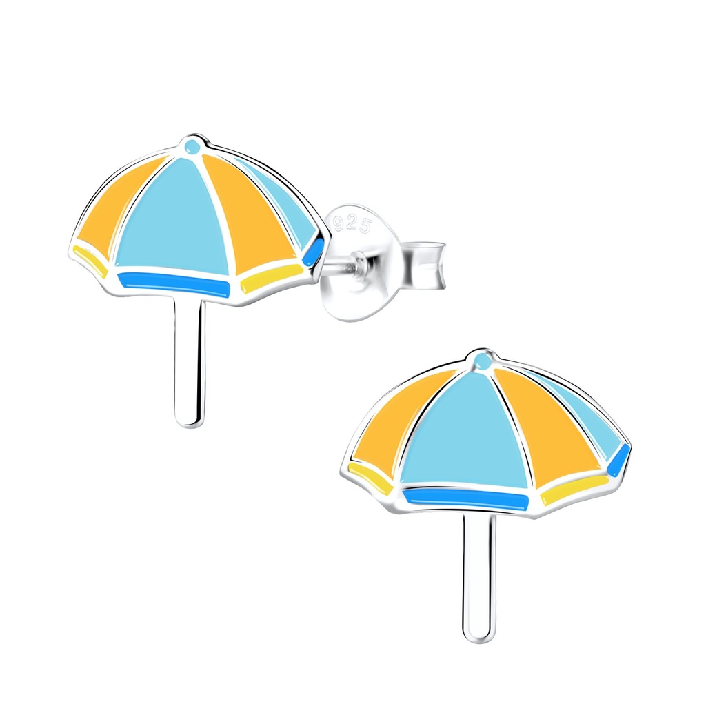 [10012601] Silver Umbrella Stud Earrings