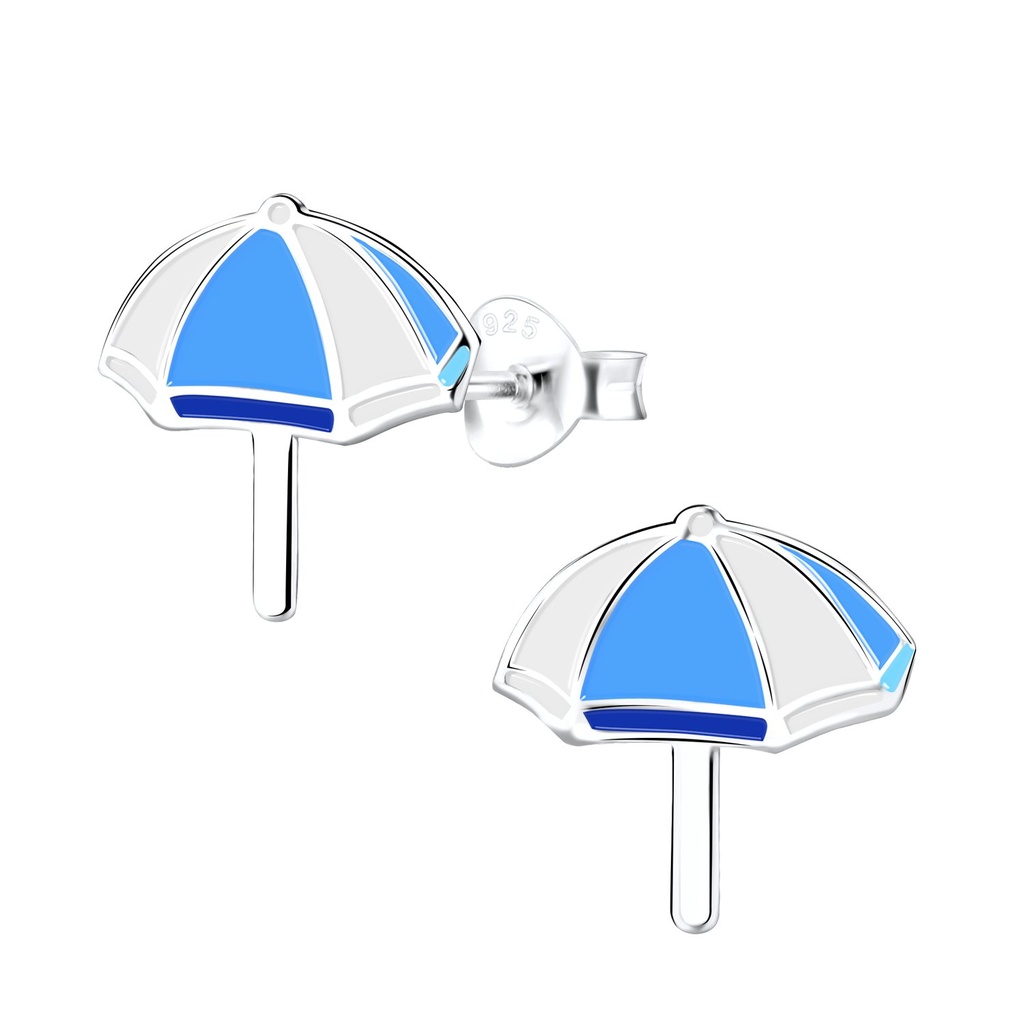 [10012602] Silver Umbrella Stud Earrings