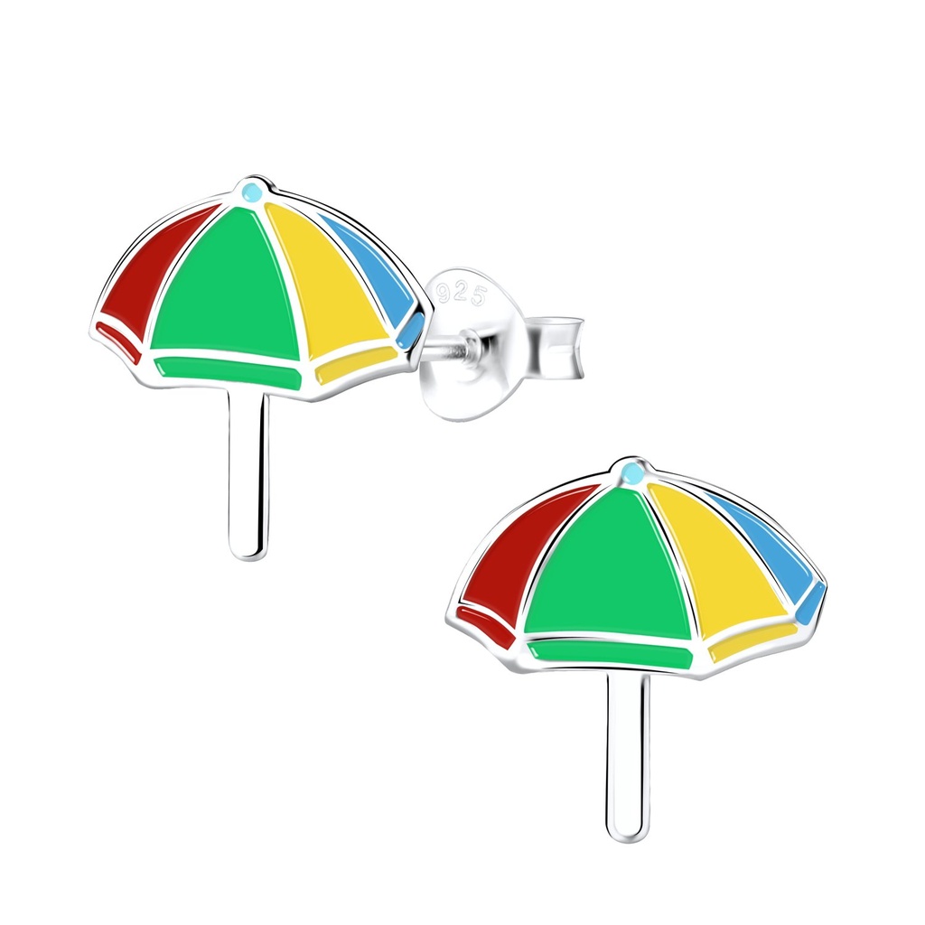 [10012603] Silver Umbrella Stud Earrings