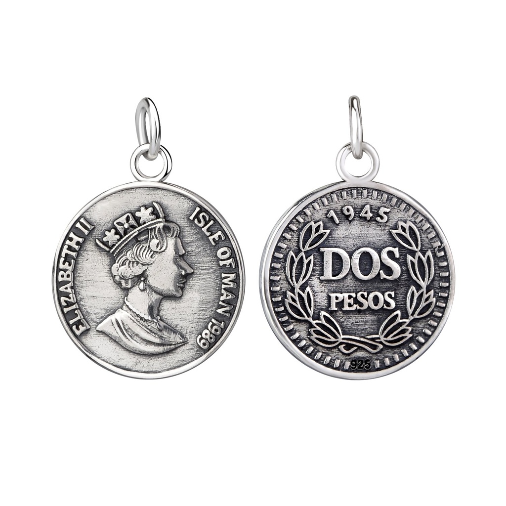 [10011385] Pendentif pièce en argent