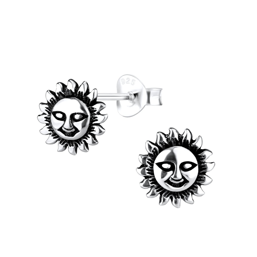 Puces d'oreilles soleil en argent