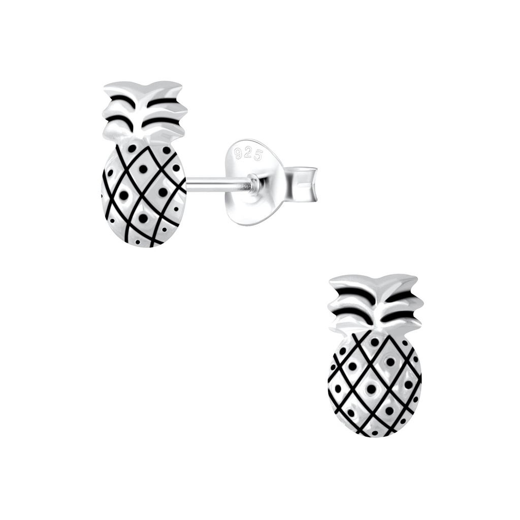 Puces d'oreilles ananas en argent