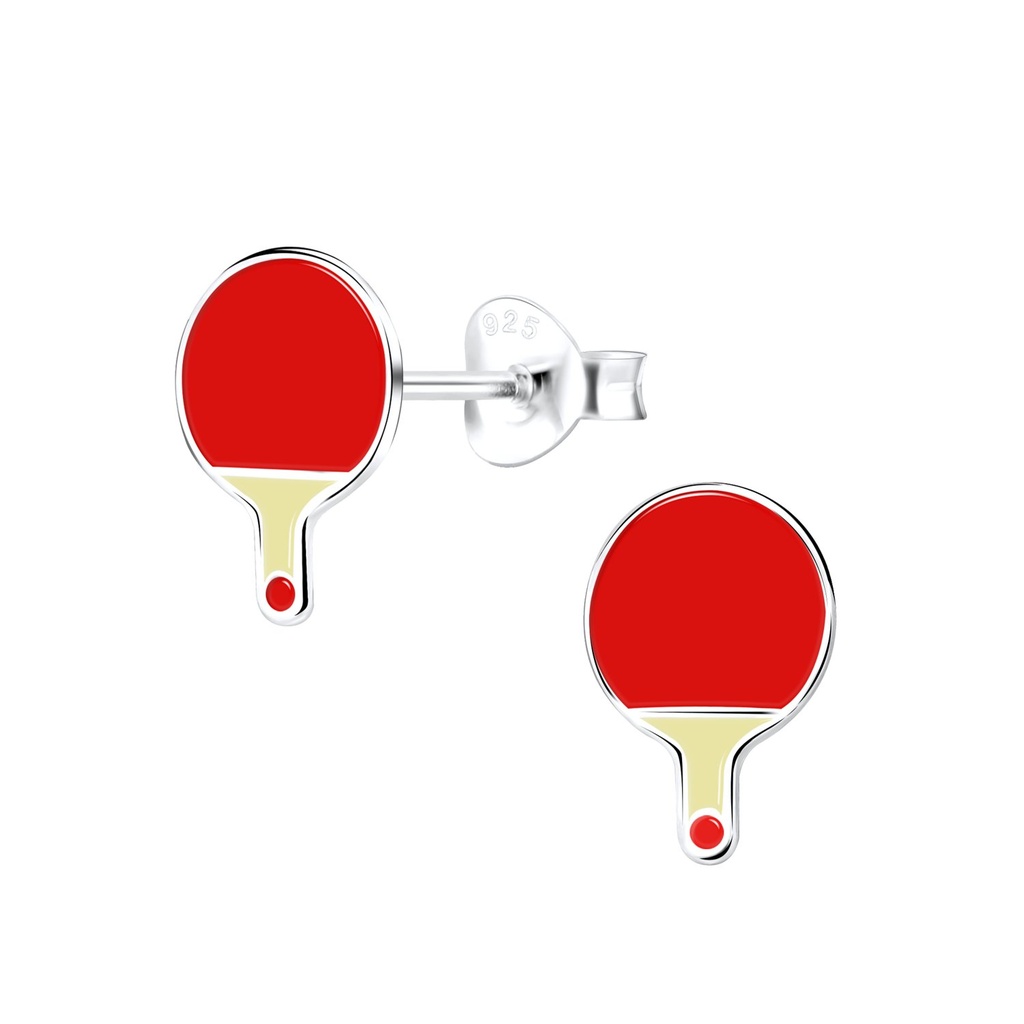 Puces d'oreilles tennis de table en argent