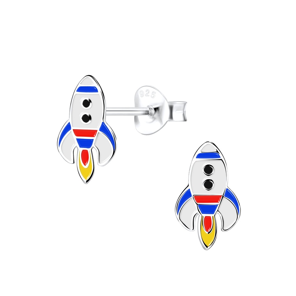 [10012620] Puces d'oreilles fusée en argent
