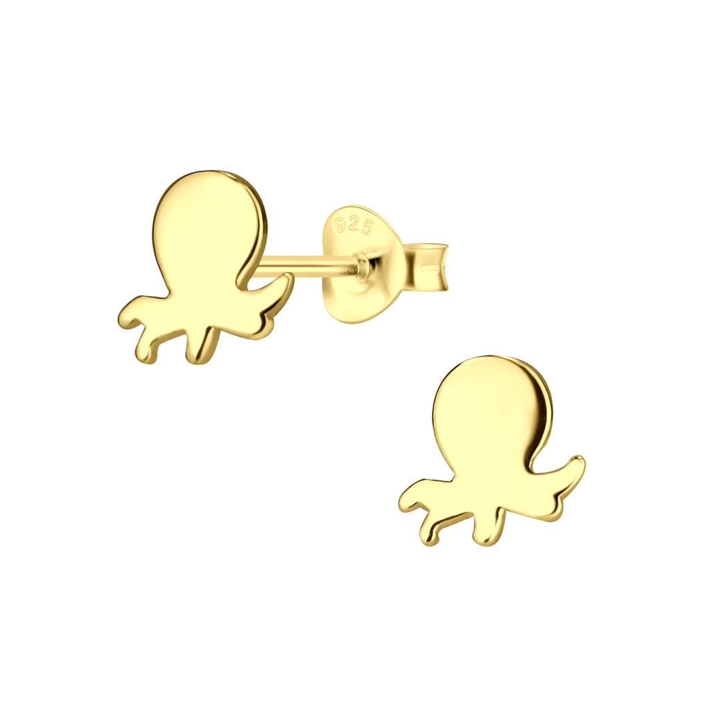 [10012098] Puces d'oreilles pieuvre en argent