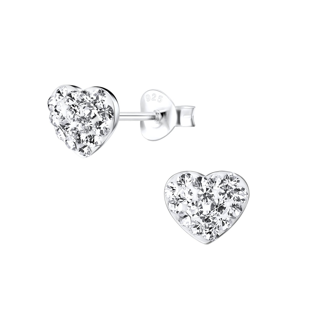 [10012555] Puces d'oreilles cœur en argent