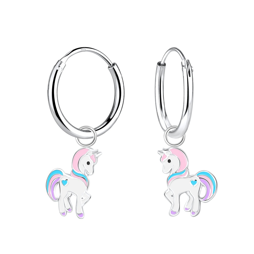 Créoles licorne en argent