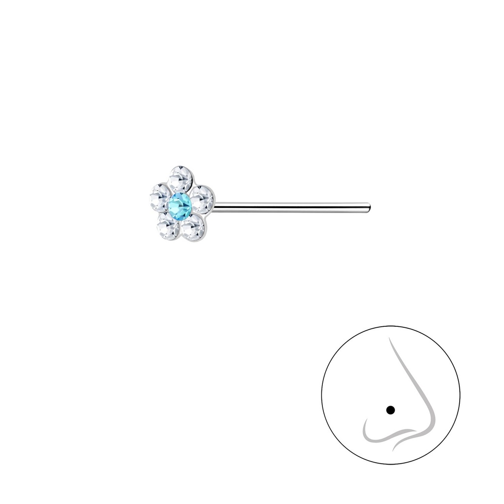 [10012031] Clou de nez en argent cristal fleur