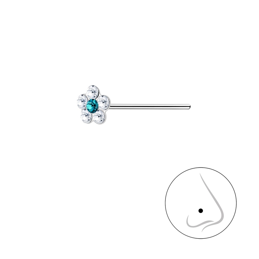 [10012030] Clou de nez en argent cristal fleur